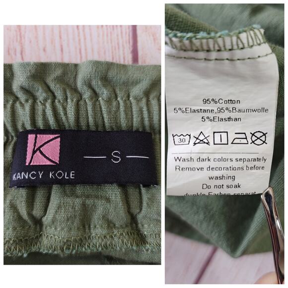 Kancy Kole sage green A-line midi skirt with pockets sz S - Picture 12 of 13